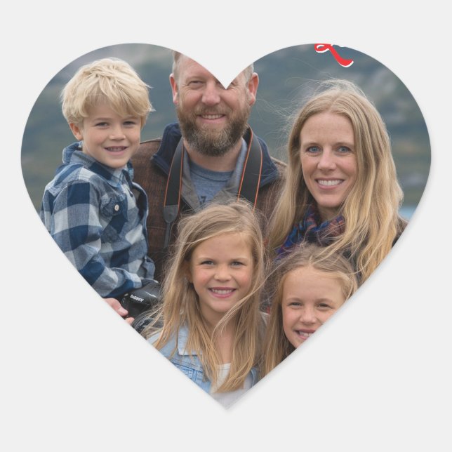 Adesivo Coração enviar imagem Foto personalizada Feliz Dia dos Nam (Frente)