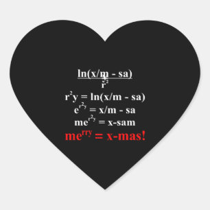 Adesivo Coração Equação de Matemática Feliz Natal