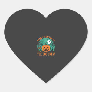 Adesivo Coração Equipe Boo Design de Abóbora de Fantasma de Hallow