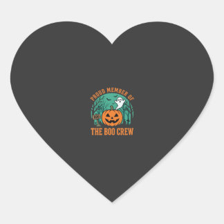 Adesivo Coração Equipe Boo Design de Abóbora de Fantasma de Hallow