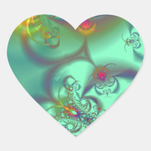 Adesivo Coração Escadaria Jeweled - caleidoscópio esmeralda