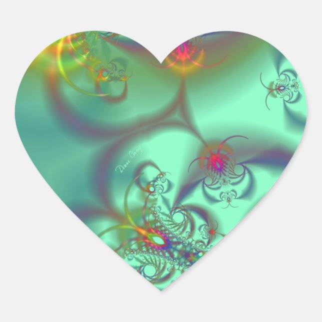 Adesivo Coração Escadaria Selvagem - Abstrato Emerald Kaleidoscope (Frente)