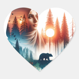 Adesivo Coração Escolho o Urso