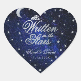 Adesivo Coração Escrito nas Estrelas Celestial Wedding Silver Moon
