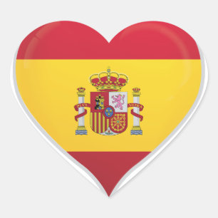 Adesivo Coração Espanha amor bandeira do orgulho do coração adesiv