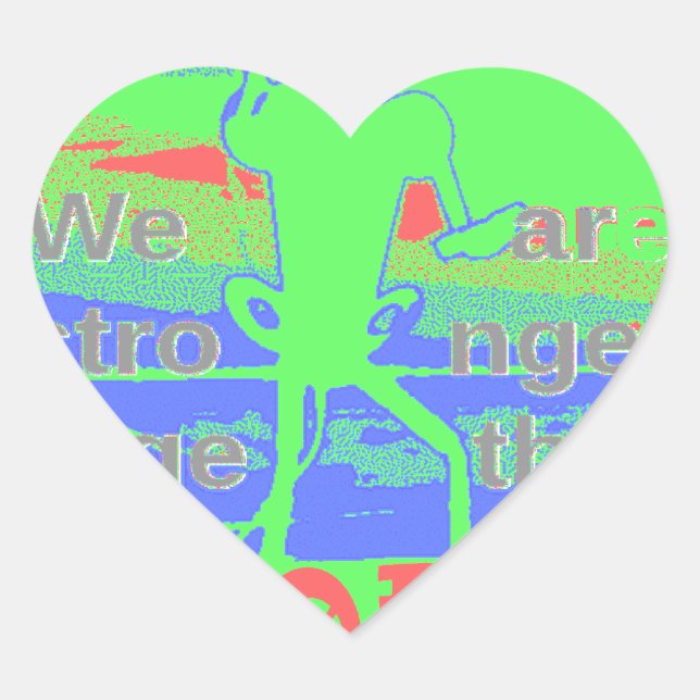 Adesivo Coração Esperança dos EUA: Neon Lemon & Orange Art (Frente)