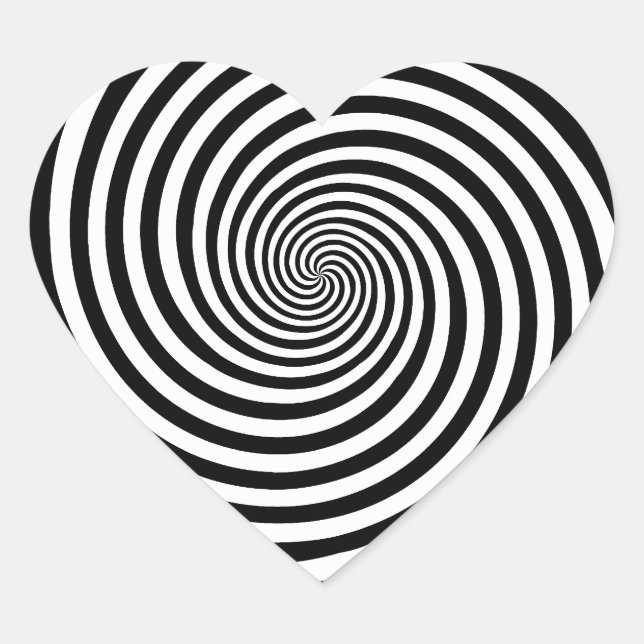 Adesivo Coração Espiral de Hipnose  (Frente)