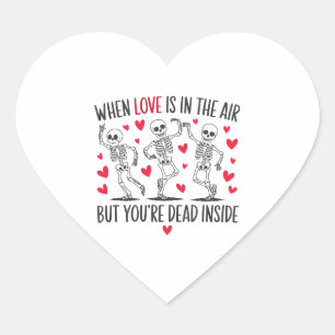 Adesivo Coração Esqueleto anti-valentino do dentro morto ama coraç