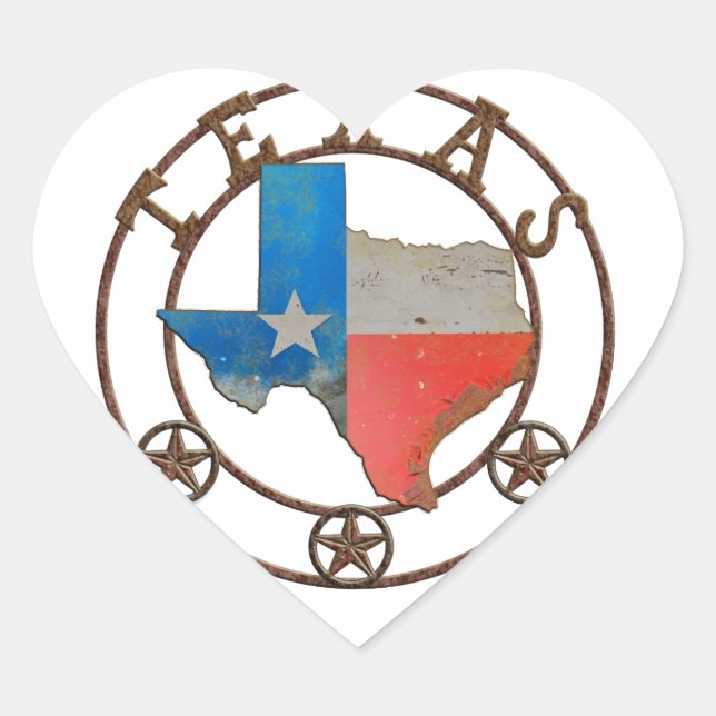 Adesivo Coração Estado do Texas Wdry Iron (Frente)