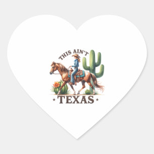 Adesivo Coração Este não é o Cavalo de Cowgirl do Texas