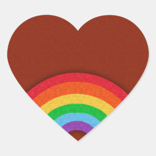 Adesivo Coração Estilo Retro Arco-Íris