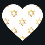 Adesivo Coração Estrela de David<br><div class="desc">Estrela de David - Disponível em Azul ou Dourado. Você pode adicionar suas próprias palavras, imagens e/ou alterar a cor de fundo usando as ferramentas de personalização do excelente do Zazzle. Esta imagem também está disponível em dezenas de outros produtos.</div>