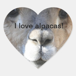 Adesivo Coração Eu adoro alpacas!