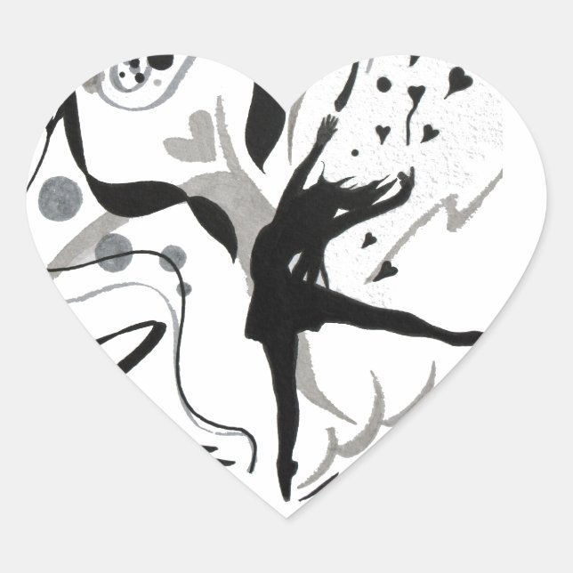 Adesivo Coração Eu Adoro Dançar! (Frente)