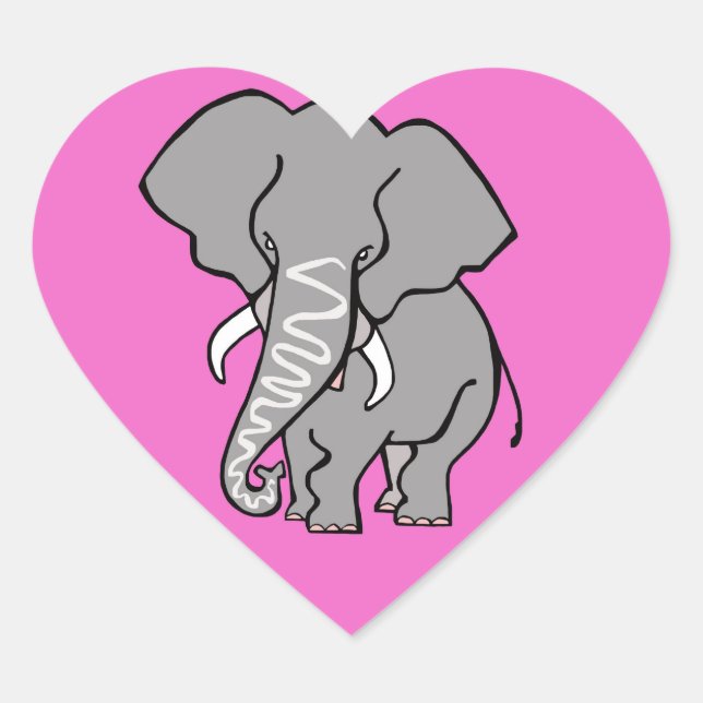 Adesivo Coração Eu adoro ELEFANTES - Vida Selvagem - Natureza - Ro (Frente)