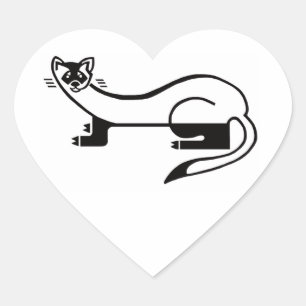 Adesivo Coração Eu adoro FERRETS de pés negros - EUA - Vida selvag