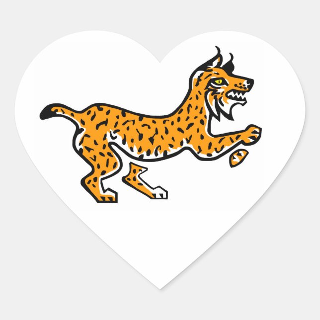 Adesivo Coração Eu adoro LYNXES - Vida selvagem - Natureza (Frente)