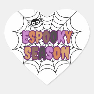 Adesivo Coração Eu adoro o Dia das Bruxas da Época Espooky