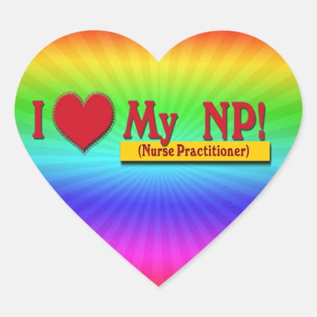 Adesivo Coração Eu adoro o meu NAMORADOS NP - Enfermeiro (Frente)