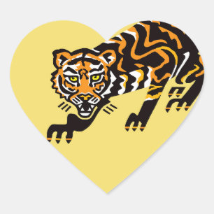 Adesivo Coração Eu adoro TIGERS - Vida selvagem - Natureza - Amare