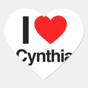 Adesivo Coração eu amo a cynthia