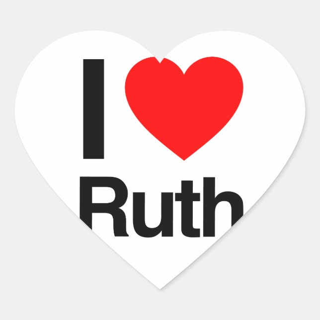 Adesivo Coração eu amo a ruth (Frente)