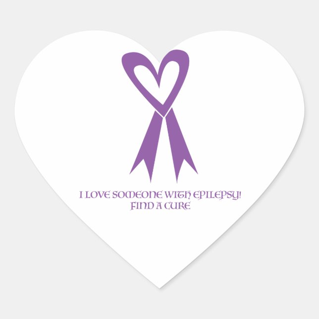 Adesivo Coração Eu amo alguém com Epilepsia! (Frente)