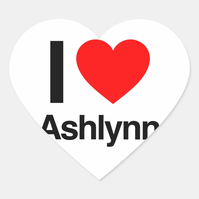 Adesivo Coração eu amo ashlynn (Frente)