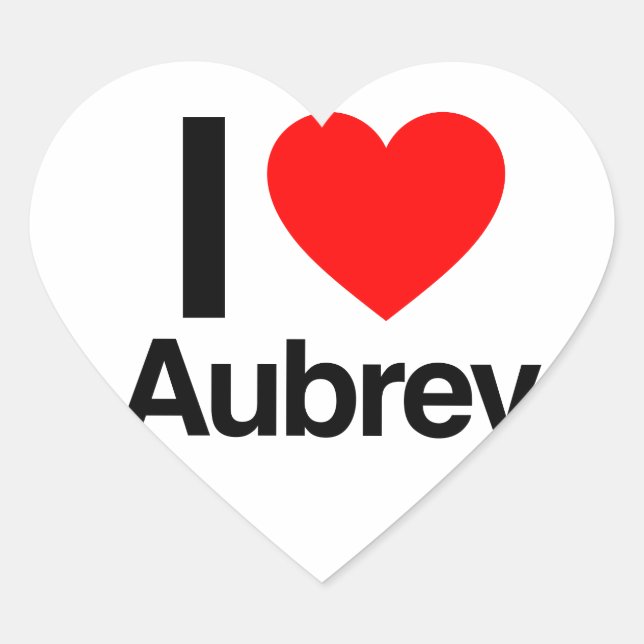 Adesivo Coração eu amo aubrey (Frente)