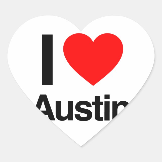 Adesivo Coração eu amo austin (Frente)