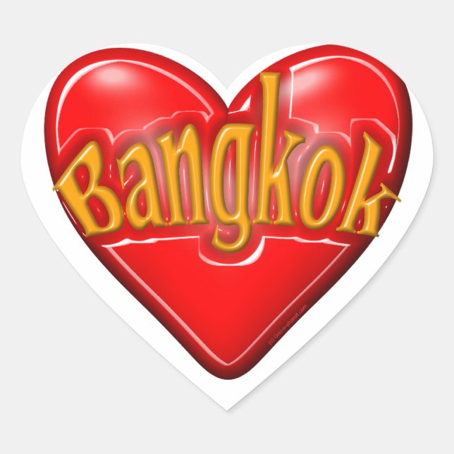 Adesivo Coração Eu Amo Bangkok (Frente)