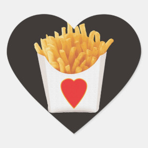 Adesivo Coração Eu Amo Batata Frita