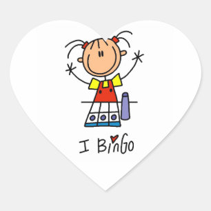 Adesivo Coração Eu Amo Bingo