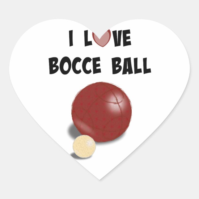Adesivo Coração Eu Amo Bocce Ball (Frente)