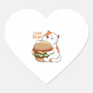 Adesivo Coração Eu Amo Burger