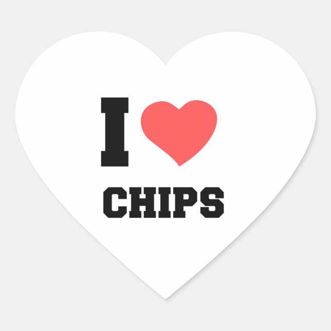 Adesivo Coração eu amo chips (Frente)