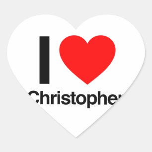 Adesivo Coração eu amo christopher