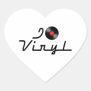 Adesivo Coração Eu Amo Coração de Vinil - DJ Álbum de Discos Amant