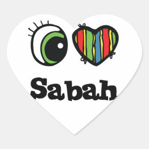 Adesivo Coração Eu Amo (Coração) Sabah