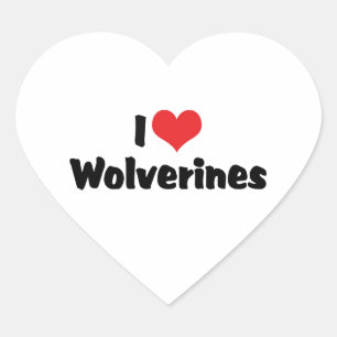 Adesivo Coração Eu Amo Corações Wolverines