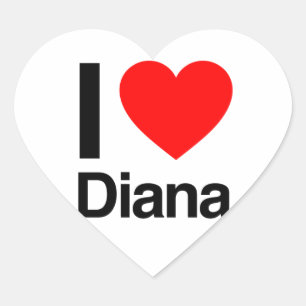 Adesivo Coração eu amo diana
