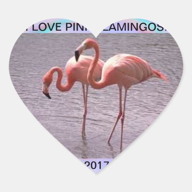 ADESIVO CORAÇÃO EU AMO FLAMINGOS 2017 (Frente)