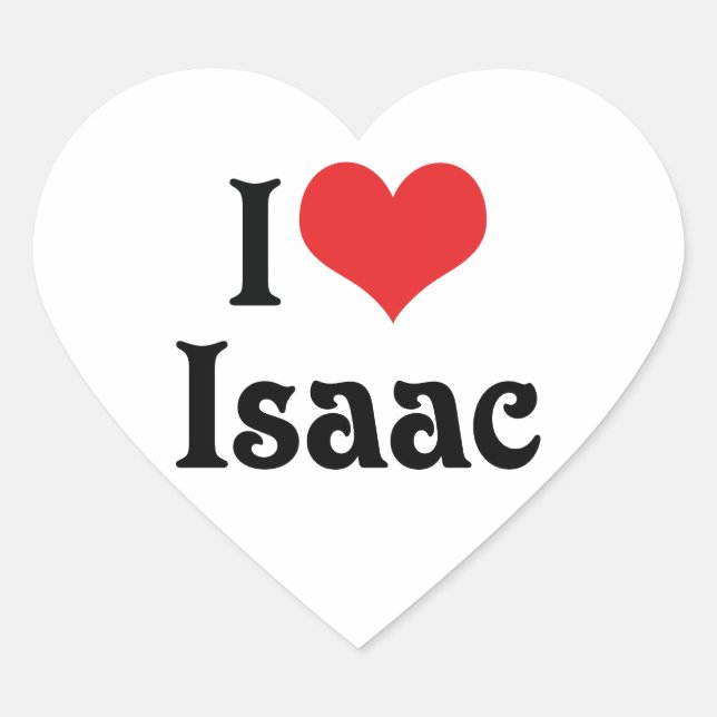 Adesivo Coração Eu Amo Isaac (Frente)
