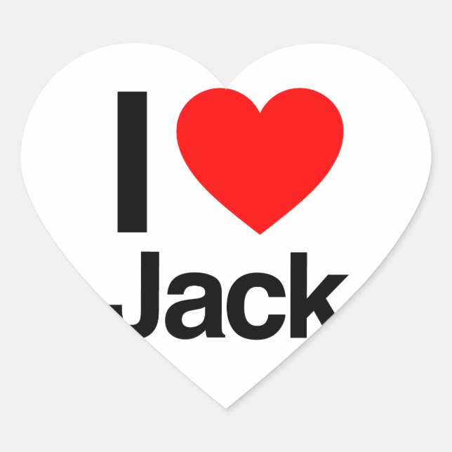 Adesivo Coração eu amo jack (Frente)