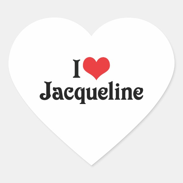 Adesivo Coração Eu Amo Jacqueline (Frente)