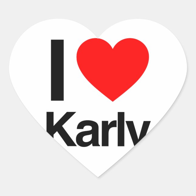 Adesivo Coração eu amo karly (Frente)