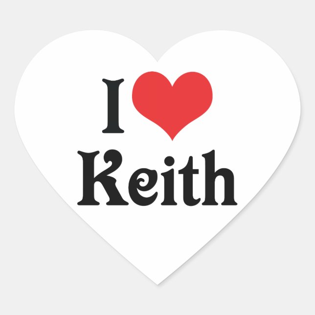Adesivo Coração Eu Amo Keith (Frente)