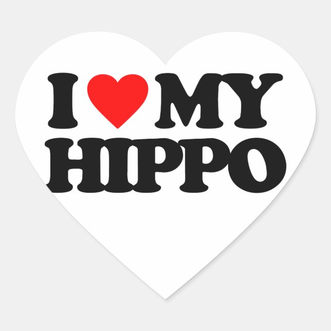 ADESIVO CORAÇÃO EU AMO MEU HIPPO (Frente)
