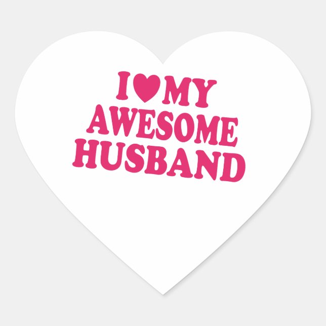 Adesivo Coração Eu Amo Meu Incrível Marido (Frente)