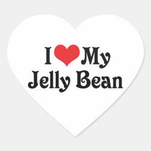 Adesivo Coração Eu Amo Meu Jelly Bean